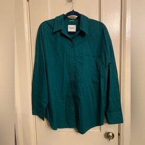 NWT Jade green Abercrombie & Fitch oversized button down shirt